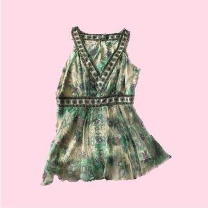 beautiful green purple patterned floral tank top